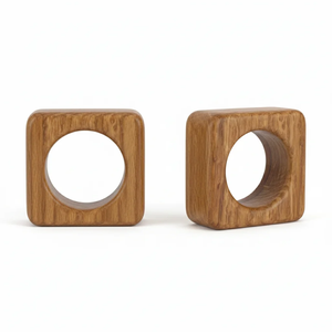 Anillos de Servilleta Redondos de Madera Modernos de 4.5cm, Duraderos y Ecológicos, Decoración de Mesa para Bodas y Cenas - Product Image 1