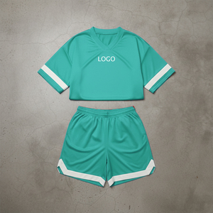 Ensemble court personnalisé avec bandeau pour femme, ensemble deux pièces décontracté et respirant, ensemble de shorts de sport pour le vélo, ensemble de shorts de jogging pour femme - Product Image 3