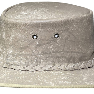 Beige Cowboy <b>Hat</b> Braided <b>Band</b> Crushable Leather Western <b>Hats</b> Adult Fashion High Quality Outdoor Travel <b>Hat</b> OEM - Product Image 5