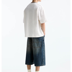 เสื้อยืดผู้ชายสีขาวทรงปกติ ผ้าแคนวาสคอตตอน 100% แขนสั้น คอกลม ดีไซน์เรียบง่าย สีพื้น ผ้าถัก ไม่หด 300 - Product Image 1