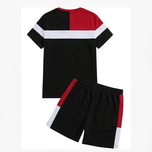 Summer New Trending Men's Shorts <b>Sets</b> 2-piece Outdoor Use Short Sleeve Breathable Shorts <b>Set</b> Casual Cotton Custom Men Shorts <b>Set</b> - Product Image 2