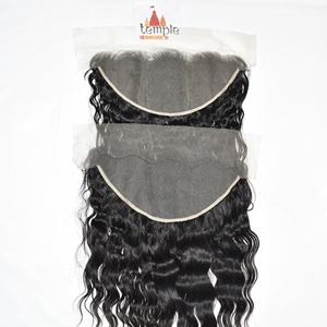 Extensions de cheveux indiens Remy non traités, alignés sur les cuticules, ondulations profondes et ondulations naturelles, double frontale 13*4, pour tissage - Product Image 4