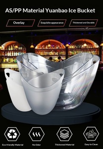 Ticari Altın Külçe Buz Kovası KTV Bar Malzemeleri Kırmızı Şarap Bira Buz Parçaları Şeffaf Plastik Özel Modern Sadelik - Product Image 6