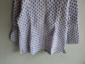 Women's Cotton <b>Mandarin</b> <b>Collar</b> <b>Jacket</b> Three Quarter Lantern Sleeve Printed Geometric Pattern Summer Breathable Prairie gift - Product Image 5
