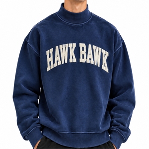 Sweat-shirt décontracté pour homme à col montant brodé, coupe classique, en molleton, à manches longues, pour l'automne - Product Image 1