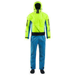 Combinaison de travail pour homme, blanche et bleue, avec empiècements noirs, fermeture éclair intégrale sur le devant, en polyester - Product Image 5