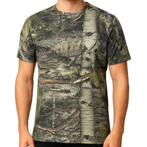เสื้อยืดคอกลมแขนสั้นลายพรางสำหรับผู้ชาย ทรงปกติ สวมใส่สบาย พิมพ์ลาย ระบายอากาศได้ดี ผลิตจากโพลีเอสเตอร์ 100% ทอ - Product Image 4