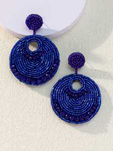 Boucles d'oreilles pendantes artisanales en perles, accessoire de mode luxueux et tendance au meilleur prix - Product Image 2