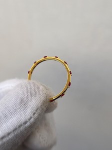 Bague en rubis élégante en argent sterling 925 plaqué or 14 carats, rubis taille rond, cadeau de fiançailles, de mariage ou d'anniversaire - Product Image 4