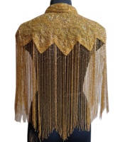 Blusa Dorada Estilo Egipcio Encantador con Bordado a Mano, Talla Grande, para Primavera, Otoño e Invierno, con Mangas Murciélago
