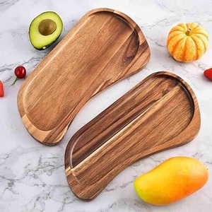 Bandeja Moderna de Madera de Acacia para Servir Té, Plato Creativo con Patrón para Almacenamiento, Bandeja para Servir Frutas y Aperitivos para el Hogar y Fiestas, Material PC, Paquete Celadon - Product Image 3
