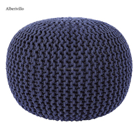 Coussin de sol en jute tressé fait à la main Pouf ottoman