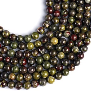 Cuentas redondas lisas de Jaspe Sangre de Dragón Natural de 4MM 6MM 8MM 10MM, cuentas sueltas de piedra preciosa de Jaspe para la fabricación de joyas, collares y pulseras. - Product Image 1