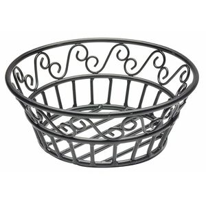 Handmade Black Metal Decorative Fruit <b>Basket</b> Round <b>Wire</b> <b>Storage</b> <b>Basket</b> for Kitchen Dining Table Countertop Home Decor - Product Image 1