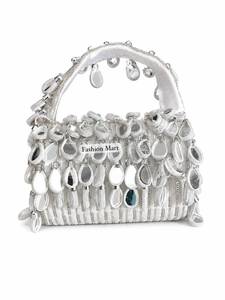 Bohemian Beaded <b>Handbag</b> With Mirror <b>Sequins</b> And Pearl Embellishments For Women Wedding Party Clutch - Product Image 1