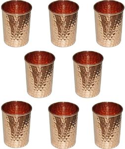 Verres en cuivre pour la maison, vaisselle ayurvédique, écologiques, réutilisables, durables, pour l'accueil, les dîners et la cuisine. - Product Image 4