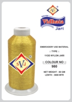 SHREE VIDHATA JARI Filamen Nilon Metalik Perak Kekuatan Tinggi Zari H11 110D 5900 MTR Kehomogenan Tinggi Kekuatan Tarik Tinggi