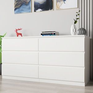 <b>White</b> <b>Storage</b> <b>Cabinet</b> Dresser with Practical Organization Features - Product Image 1