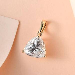 Natural Moissanite Pendant 925 Sterling <b>Silver</b> 14K Gold Plated Minimalist Dainty Necklace Engagement Wedding Anniversary Gift - Product Image 1