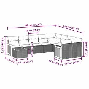 Conjunto de Sofás Modulares Grandes de Ratán PE Negro para Jardín - Product Image 3