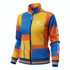 Ensemble Athlétique Femme Hiver Personnalisé LUXE ENTERPRISES – Veste et Joggers en Nylon et Spandex avec Fermeture Éclair à la Cheville – Écologique et Respirant - Product Image 2