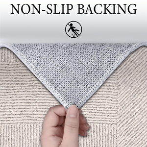 Tappeto Shaggy Marrone Ultra Morbido di Grandi Dimensioni, Tappetino Antiscivolo per Soggiorno e Ingresso, Motivo Geometrico, Lavabile in Lavatrice - Product Image 5