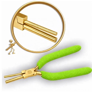 Alicates de conformado de 3 pasos con punta redonda y cóncava de 5.5 pulgadas para doblar alambre y hacer bucles, mango de vinilo, acero inoxidable - Product Image 2