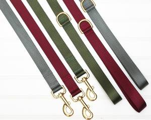 Correa para Perro - Tejida, Resistente, Color Oliva, Borgoña, Gris Carbón, Herrajes Dorados - Product Image 1