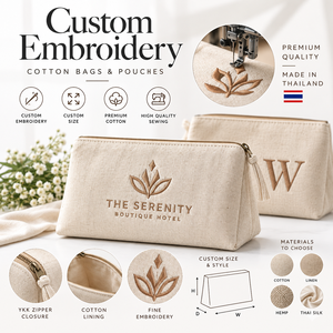 กระเป๋าเครื่องสำอางผ้าฝ้ายขายส่ง – ปักลายตามสั่ง & รับผลิตแบรนด์ส่วนตัว - Product Image 3
