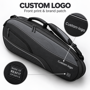 Sac de raquette de squash avec panneau latéral texturé personnalisé et sangle de transport réglable pour le rangement d'équipements sportifs, bandoulière - Product Image 5