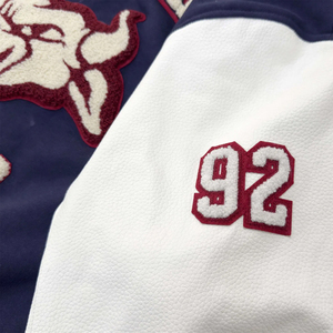 High Quality College Team <b>Jackets</b> Athletic Team Uniform Custom Embroidery Contrast Sleeve Varsity <b>Jacket</b> Snap Button Bomber Coat - Product Image 6