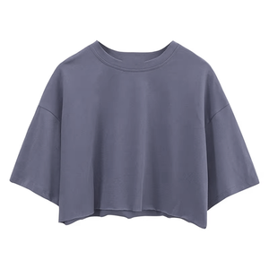 เสื้อครอปท็อปผู้หญิง คอกลม สวมใส่สบาย น้ำหนักเบา ระบายอากาศดี เหมาะสำหรับฤดูร้อน รับออกแบบตามสั่ง ผลิตแบบ OEM ODM รับผลิตแบรนด์ส่วนตัว - Product Image 6
