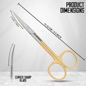 Tijeras manuales para iris, curvas, con punta afilada, de acero inoxidable, reutilizables, para corte de tejidos y sutura en cirugía oftálmica - Product Image 6