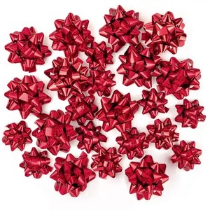 Wholesale Butterfly Bow Gift <b>Ribbons</b> <b>Red</b> Metallic Polyester Woven Double Face Digital Printed Logo/Graphic Design Christmas - Product Image 1