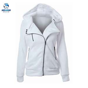 White Winter Zipper <b>Women</b> Ladies Jackets <b>Cardigan</b> Long Sleeve Jacket Oversize Fleece Hoodie Sweatshirt Plus Size Zipper Pullover - Product Image 4