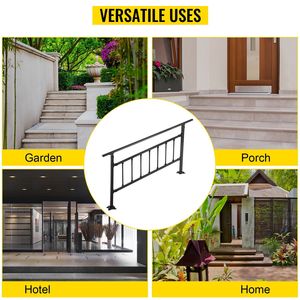 Rampe d'escalier extérieure en fer forgé de style transitoire, réglable de 1 à 5 niveaux, pour marches extérieures, nouvelle génération de clôture d'escalier extérieur - Product Image 4