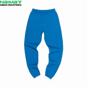 Pantalon de jogging oversize en coton épais pour homme, coupe carrée, bas ouvert, en molleton doux uni, pour l'extérieur, à superposer - Product Image 3
