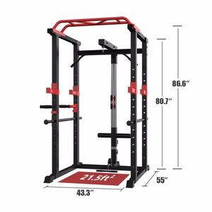 1000 Pound Capacity Power Cage Squat Rack Stands Multi-Function Gym Equipment for Olympic Exercise Squats for Olympic Weight - Product Image 2