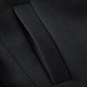 <b>Men's</b> Woolen <b>Long</b> <b>Coat</b> Formal Winter Jacket Single Breasted Turn-down Collar Solid <b>Black</b> Thick Outerwear Satin Lining - Product Image 4