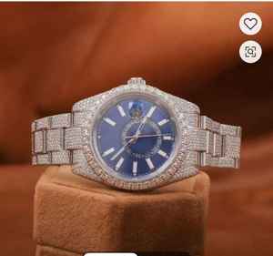 Full Iced Out Moissanite <b>Watch</b> Stainless Steel <b>Watch</b> Dial Hip Hop Wrist Custom Hand Made - Product Image 2