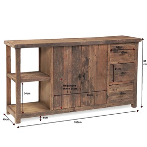 Rustic Solid Wood Living Room <b>Cabinet</b> with 5 Drawers and 3 Shelves Antique <b>Storage</b> Furniture for Home School <b>Bedroom</b> Use - Product Image 6