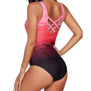 Sleeveless <b>V</b> Neck Quick Dry UPF50+ Spandex Polyester Competitive Swimwear Women One Piece Swimwear Solid Color Block Design - Product Image 3