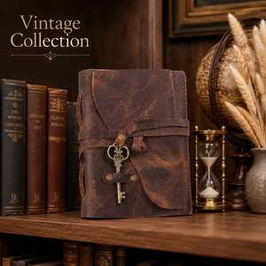 Vintage Leather <b>Journal</b> with Antique Key Handmade Deckle Edge Paper | Rustic Leather Diary Blank Travel Notebook <b>Writing</b> Gift - Product Image 2