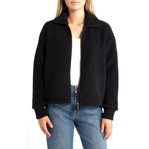 Fabricant OEM, vente en gros, veste en sherpa d'hiver pour femmes, logo personnalisé, veste en polaire à capuche entièrement zippée, chaude - Product Image 1