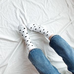 Korea Fashion <b>Women</b> Dot <b>Crew</b> <b>Socks</b> Made of Premium Combed Cotton - Product Image 4
