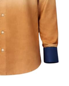 Camisa Formal para Hombre en Degradado Azul Marino y Mostaza, Algodón Premium, Manga Larga, Cierre de Botones, Estilo Casual Elegante, Suministro al por Mayor del Fabricante - Product Image 6