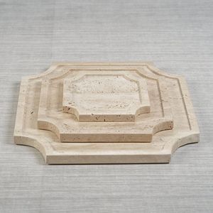 Plateau de présentation en travertin, pierre naturelle, organiseur de décoration intérieure pour hôtels de luxe, restaurants et espaces résidentiels - Product Image 6