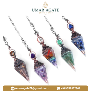 Péndulo de Orgón Tallado en Amatista Púrpura, Cono de Radiestesia con Piedras Preciosas, Herramienta de Sanación Espiritual para Reiki - Product Image 2
