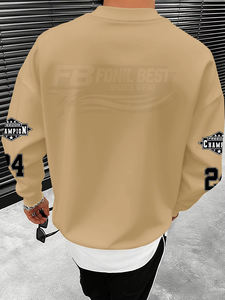 Camisetas de Algodón de Manga Larga con Cuello Redondo para Hombre, Logotipo Frontal, Color Sólido, 150 Gramos, Corte Regular, Transpirables, Tejido de Alta Calidad, Personalizadas - Product Image 2