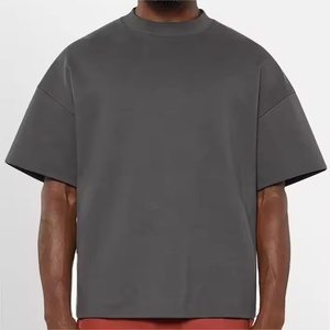 T-shirt court vintage délavé à l'acide pour hommes, coupe ample, 250 g/m², en coton épais, imprimé numériquement, tricoté, vente en gros - Product Image 3